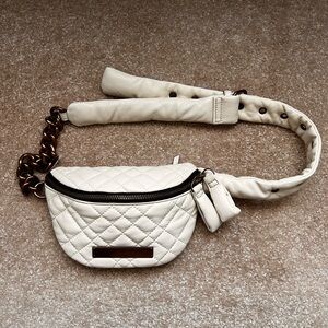 Kurt Geiger Brixton Quilt Belt Bag in Natural Color